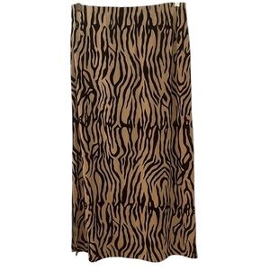 Impressions size medium animal print maxi skirt elastic waist with stretch